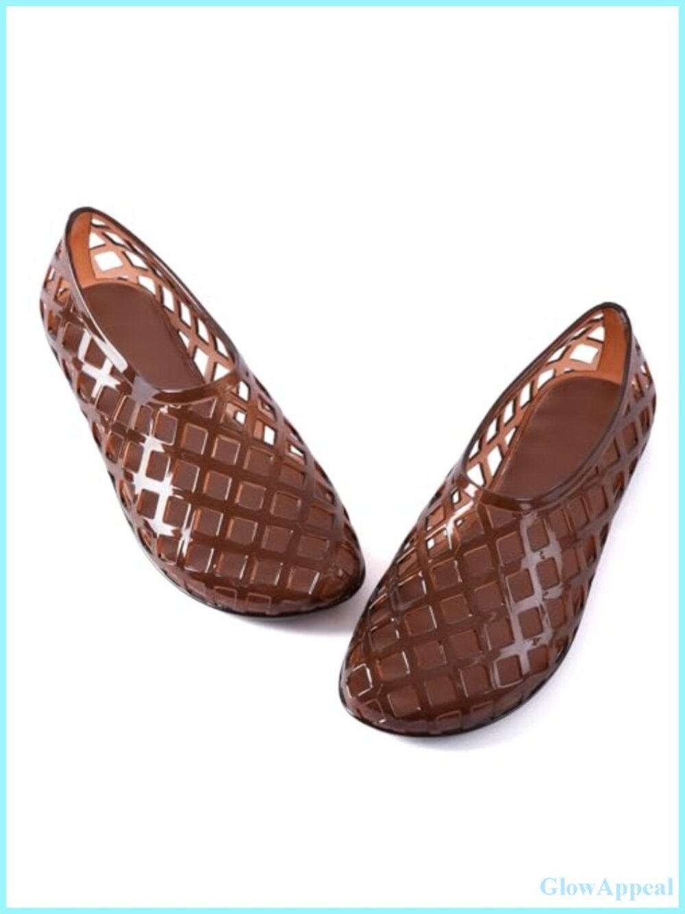 Women's Waterproof Jelly Flat Sandals - Breathable Hollow Grid Slip-On